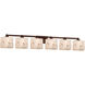 Lumenaria 6 Light 50.5 inch Dark Bronze Vanity Light Wall Light in Rectangle, Incandescent