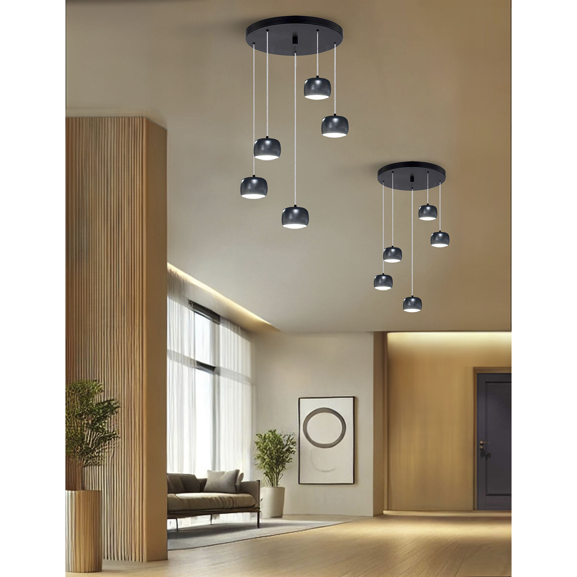 Frascati 5 Light 17.75 inch Matte Black Pendant Ceiling Light