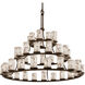 LumenAria LED 60 inch Dark Bronze and Faux Alabaster Chandelier Ceiling Light, Dakota Family