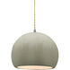Radiance LED 7 inch Brushed Nickel and Celadon Green Crackle Pendant Ceiling Light