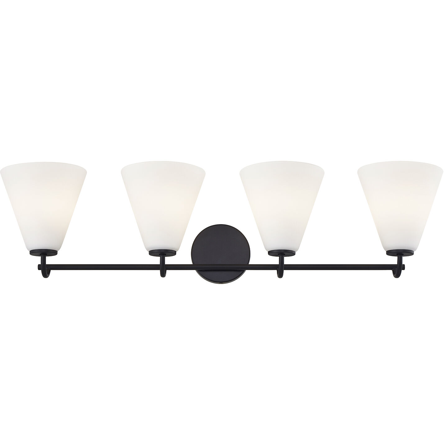 Fusion Collection - Pavia Family 4 Light 33.75 inch Matte Black Bath/Vanity Wall Light, EVOLV