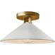 Radiance 1 Light 11.75 inch Bisque and Polished Brass Semi Flush Ceiling Light