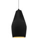 Radiance Collection - Crease Pendant Ceiling Light in Dark Bronze, Dedicated LED, White Cord, Carbon Matte Black/Champagne Gold, Form+Finish+Function