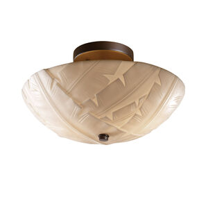 Porcelina LED 14 inch Dark Bronze Semi-Flush Ceiling Light in Bamboo, 2000 Lm LED
