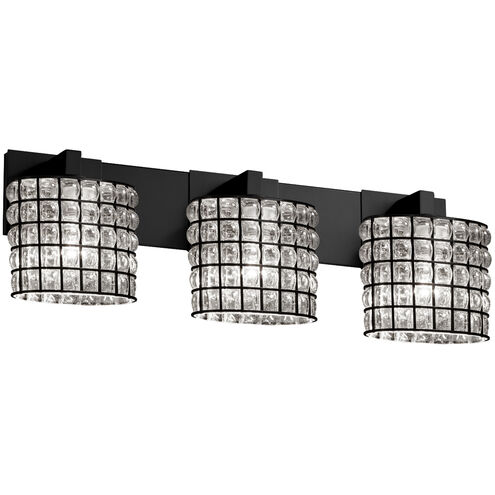 Wire Glass LED 27 inch Matte Black Bath Bar Wall Light