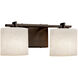 Clouds 2 Light 14 inch Dark Bronze Vanity Light Wall Light in Square with Flat Rim, Incandescent