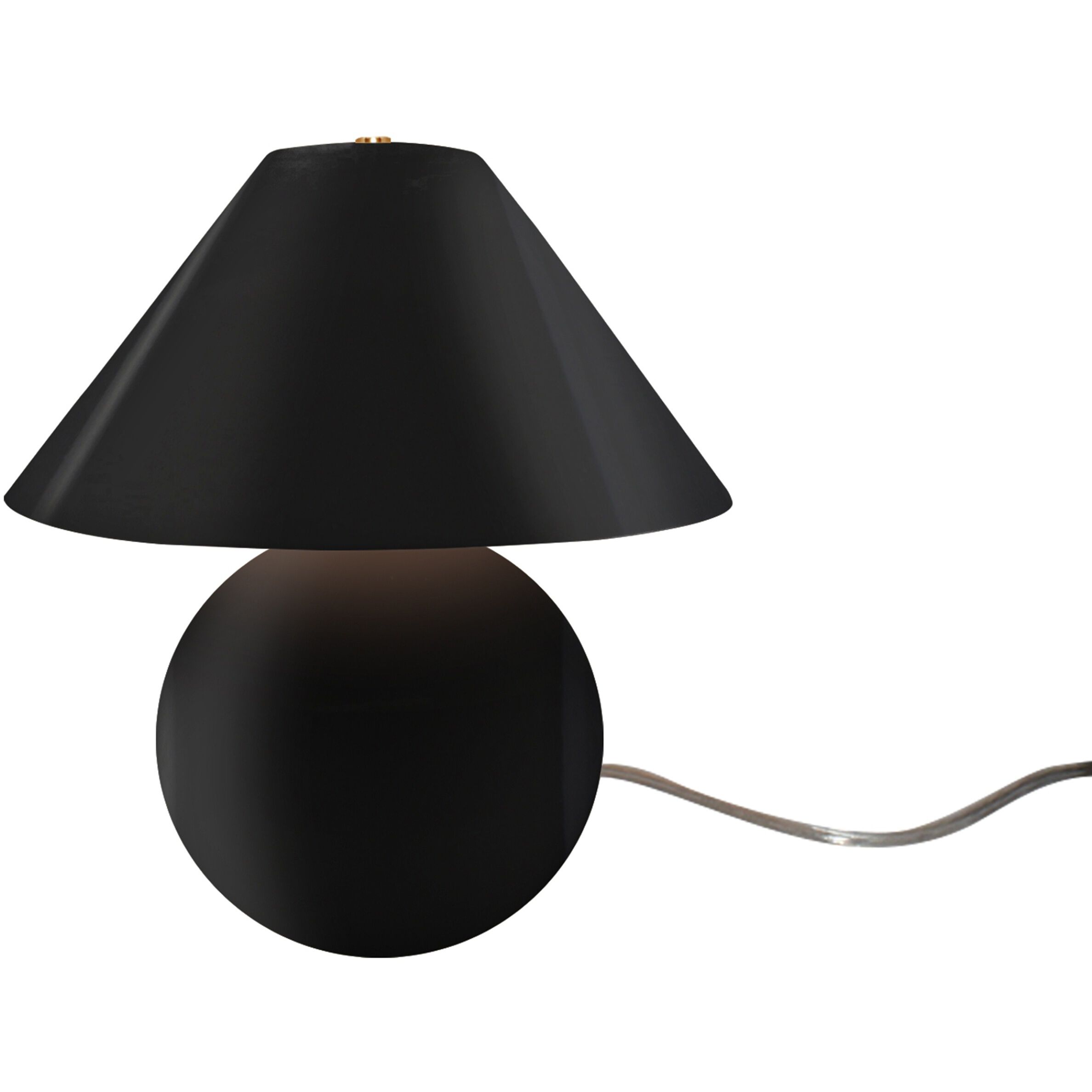 Portable 12 inch 120.00 watt Gloss Black and Brushed Brass Portable Lamp Portable Light