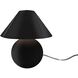 Portable 12 inch 120.00 watt Gloss Black and Brushed Brass Portable Lamp Portable Light