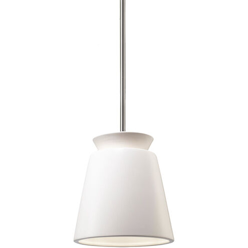 Radiance Collection 1 Light 8 inch Matte White with Polished Chrome Pendant Ceiling Light