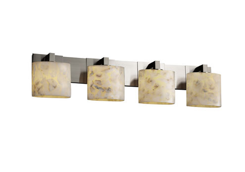 Alabaster Rocks 4 Light 35.25 inch Brushed Nickel Bath Bar Wall Light in Oval, Incandescent