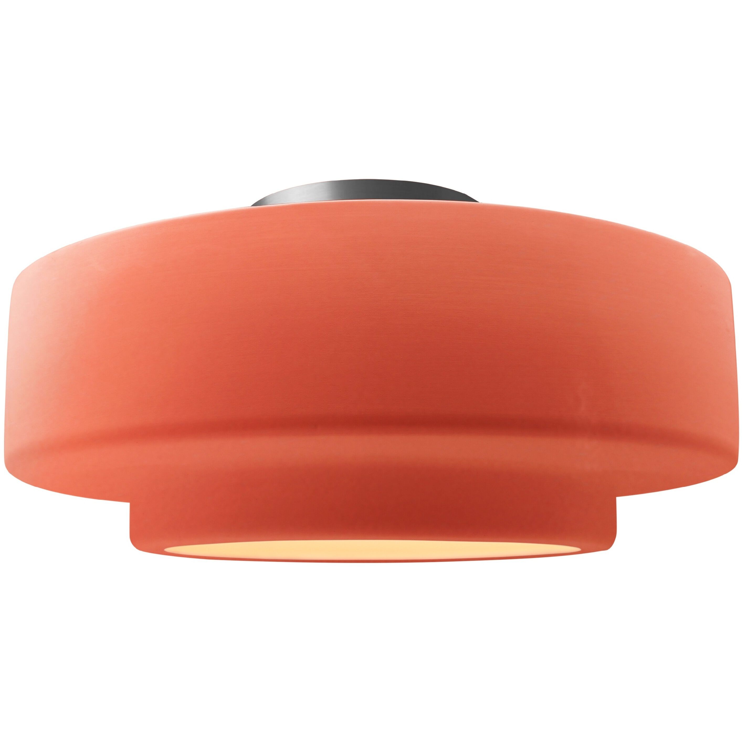 Radiance Collection - Tier 1 Light 16.5 inch Gloss Blush and Brushed Nickel Semi-Flush Ceiling Light in Replaceable Bulb, 16.5W x 8H, Form+Finish+Function