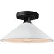Radiance LED 11.75 inch Gloss White and Matte Black Semi Flush Ceiling Light
