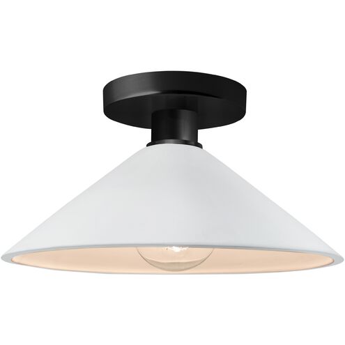 Radiance LED 11.75 inch Gloss White and Matte Black Semi Flush Ceiling Light