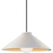 Radiance Collection - Flare LED 11.75 inch Matte White/Champagne Gold and Brushed Nickel Pendant Ceiling Light in Dedicated LED, Rigid Stem, Form+Finish+Function