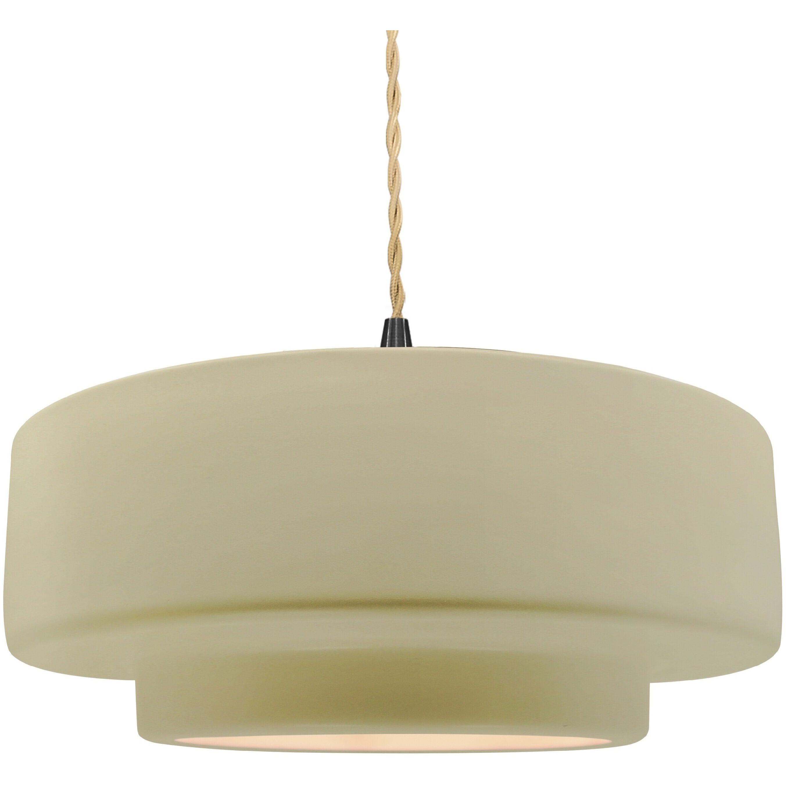 Radiance Collection - Tier Pendant Ceiling Light in Matte Black, Dedicated LED, Beige Twist Cord, Vanilla Gloss, 16.25W x 6H, Form+Finish+Function