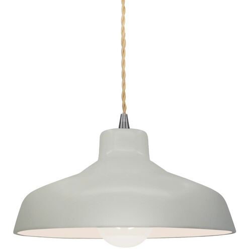 Radiance 1 Light 11.5 inch Matte White and Brushed Nickel Pendant Ceiling Light