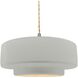 Radiance Collection - Tier Pendant Ceiling Light in Brushed Nickel, Replaceable Bulb, Beige Twist Cord, Matte White/Champagne Gold, 14.5W x 5.25H, Form+Finish+Function