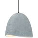 Radiance Collection - Brisa Pendant Ceiling Light in Matte Black, Black Cord, Replaceable Bulb, Concrete, 12.5W x 12.25H, Form+Finish+Function