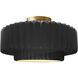 Radiance 1 Light 16.5 inch Gloss Black and Brushed Brass Semi Flush Ceiling Light