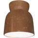 Radiance Collection - Hourglass 1 Light 7.5 inch Rust Patina Flush-Mount Ceiling Light in Replaceable Bulb, Form+Finish+Function