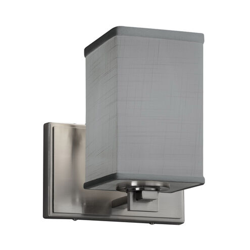 Textile 7 inch Polished Chrome Wall Sconce Wall Light in LED, Cream, Square with Flat Rim, Era