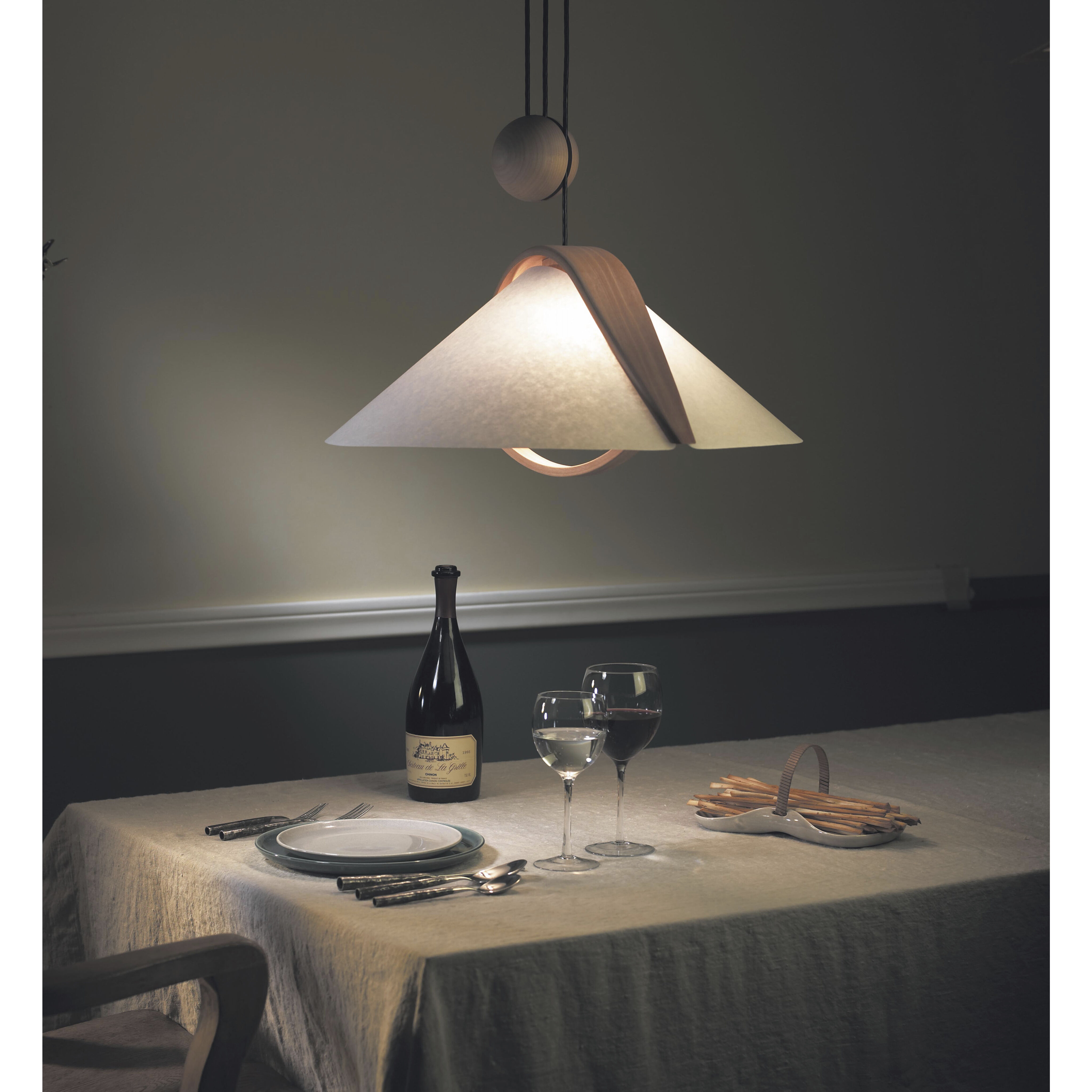 Domus 2 Light 22 inch Arta Beech and Black and Translucent Pendant Ceiling Light