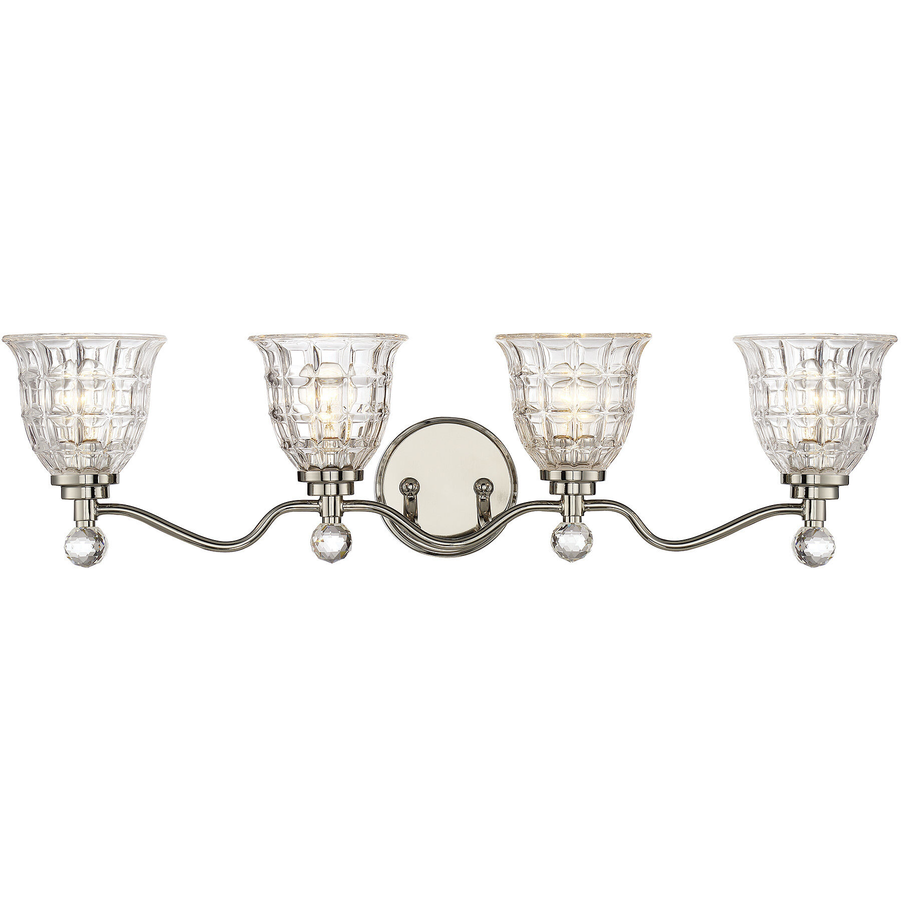 Birone 4 Light 33 inch Polished Nickel Bathroom Vanity Light Wall Light