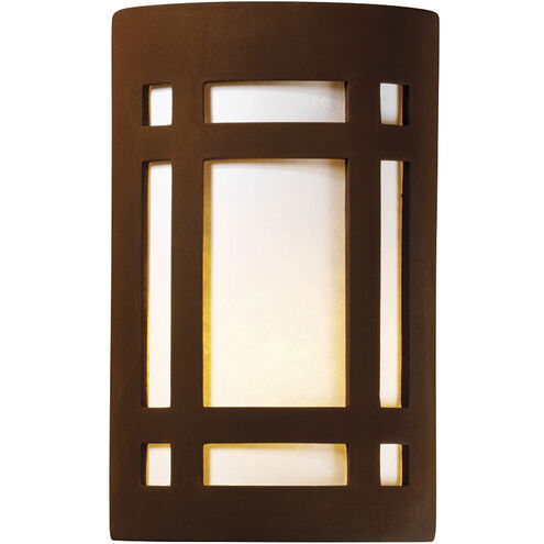 Ambiance Cylinder LED 9.5 inch Rust Patina Outdoor Wall Sconce, Small
