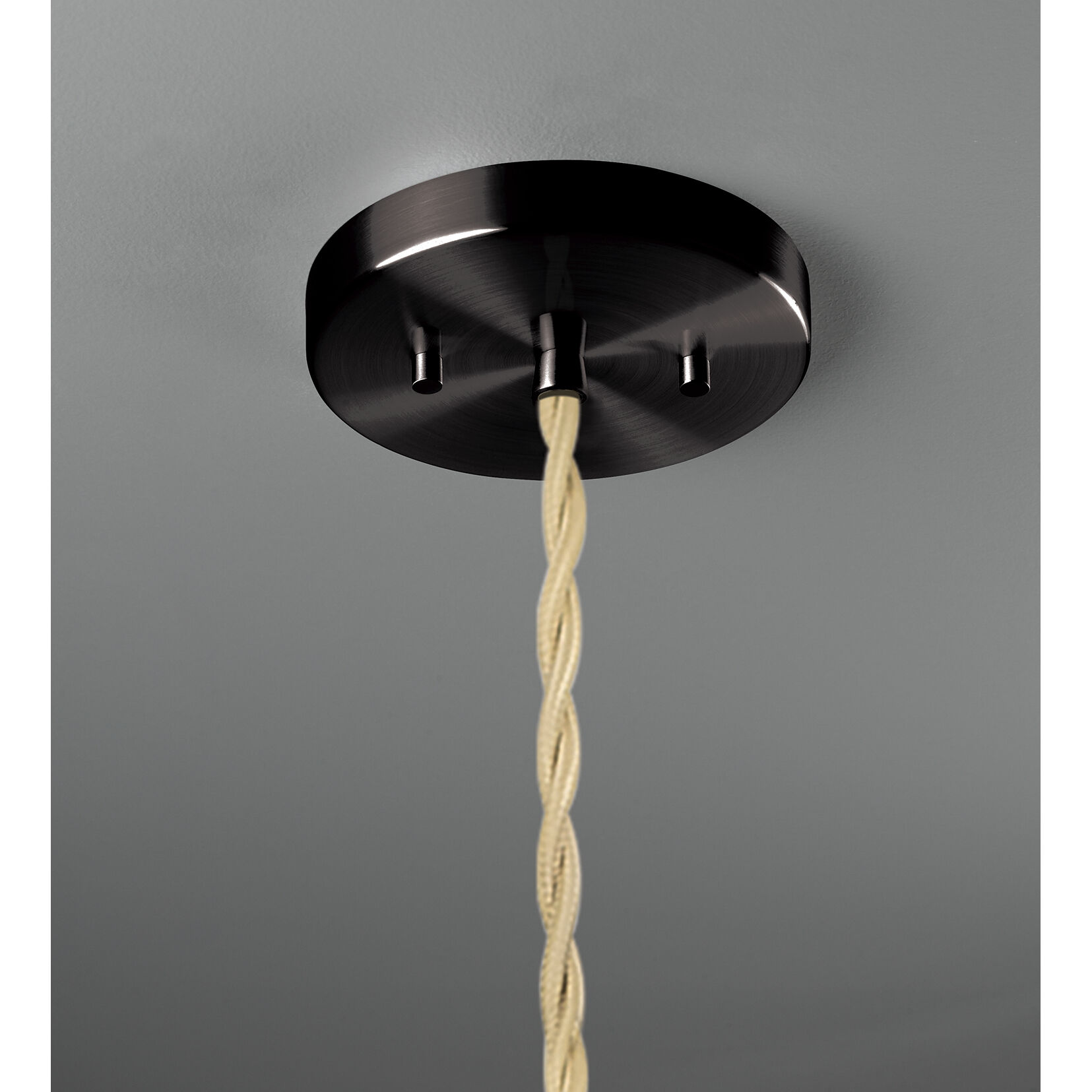 Radiance Collection - Fluted Pendant Ceiling Light in Matte Black, Dedicated LED, Beige Twist Cord, Carbon Matte Black/Champagne Gold, 10.75W x 7H, Form+Finish+Function