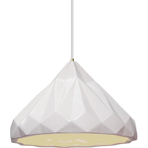 Radiance Collection LED 12 inch Antique Brass and Matte White and White Pendant Ceiling Light
