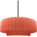 Radiance Collection - Pleated Tier Pendant Ceiling Light in Brushed Nickel, Dedicated LED, Black Cord, Gloss Blush, 14.5W x 5.25H, Form+Finish+Function
