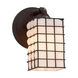 Wire Glass LED 6 inch Polished Chrome Wall Sconce Wall Light in 700 Lm LED, Grid with Opal, Cylinder with Flat Rim