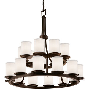 Textile LED 33 inch Matte Black Chandelier Ceiling Light