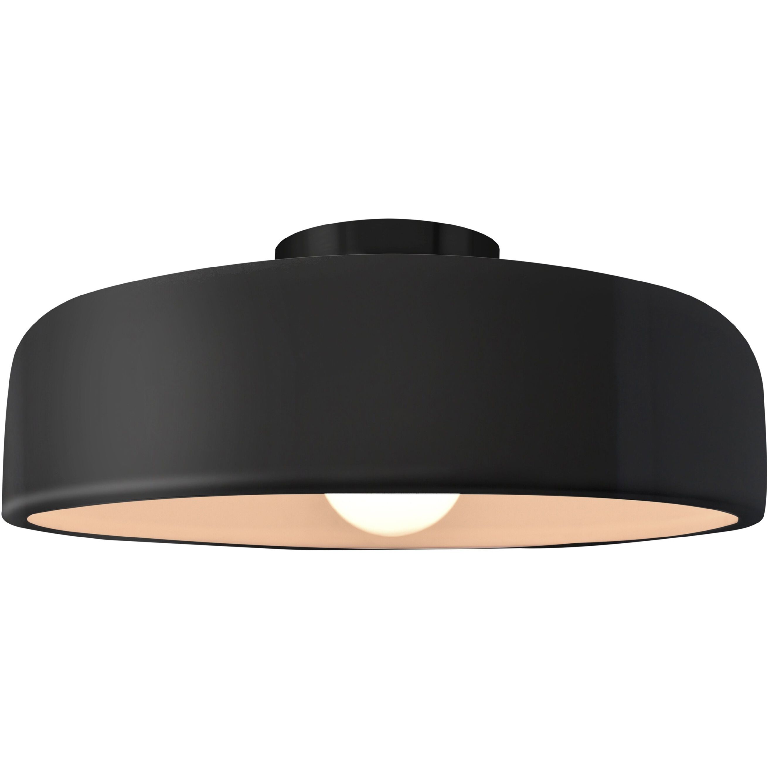 Radiance Collection - Spire LED 13 inch Gloss Black and Matte White and Matte Black Semi-Flush Ceiling Light in Dedicated LED, Gloss Black/Matte White, 13W x 6H, Form+Finish+Function
