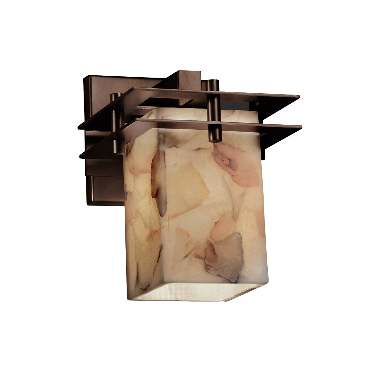 Alabaster Rocks LED 6.5 inch Polished Chrome Wall Sconce Wall Light in 700 Lm LED, Square with Flat Rim, Metropolis