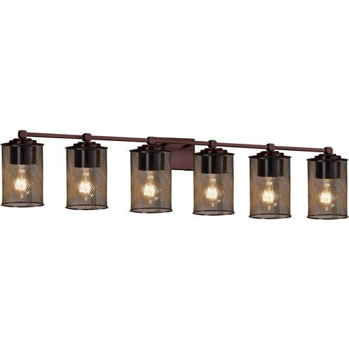 Wire Mesh 1 Light 51.5 inch Dark Bronze Bath Bar Wall Light in Oval, Tetra