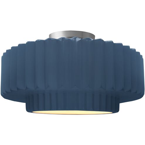 Radiance LED 14.5 inch Midnight Sky and Matte White and Brushed Nickel Semi Flush Ceiling Light