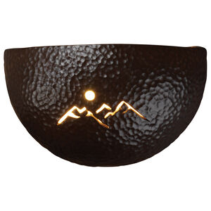 Sun Dagger Half Circle Pocket 1 Light 10 inch Hammered Iron Wall Sconce Wall Light in Mountains