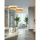 Textile Collection - Narberth Family 8 Light 36 inch Brushed Brass and Cream Linen Pendant Ceiling Light in 36" D x 36" W x 13.5" H, EVOLV