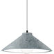 Radiance Collection - Flare 1 Light 11.75 inch Concrete and Matte Black Pendant Ceiling Light in Replaceable Bulb, White, Form+Finish+Function