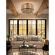 Eco Collection - Milos Family 6 Light 24 inch Matte Black and Natural Semi-Flush Ceiling Light in 24" D x 24" W x 14" H, EVOLV