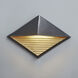 Ambiance LED 12 inch Carbon Matte Black with Champagne Gold ADA Wall Sconce Wall Light, Diamond