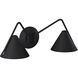 Zag LED 21.5 inch Matte Black and Textured Wall Sconce Wall Light 