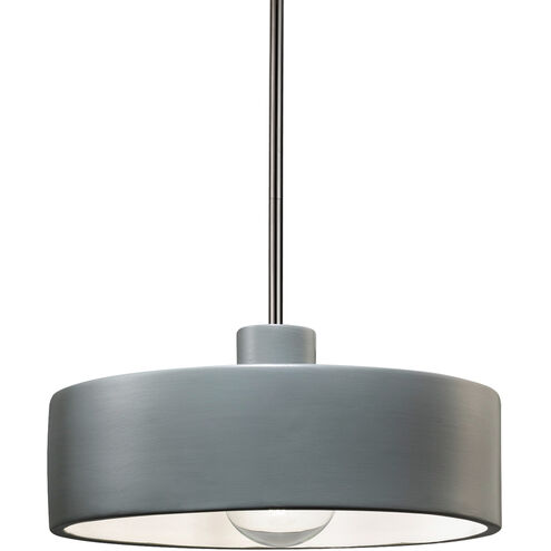 Radiance 1 Light 12 inch Pewter Green Pendant Ceiling Light in Rigid Stem Kit, Brushed Nickel