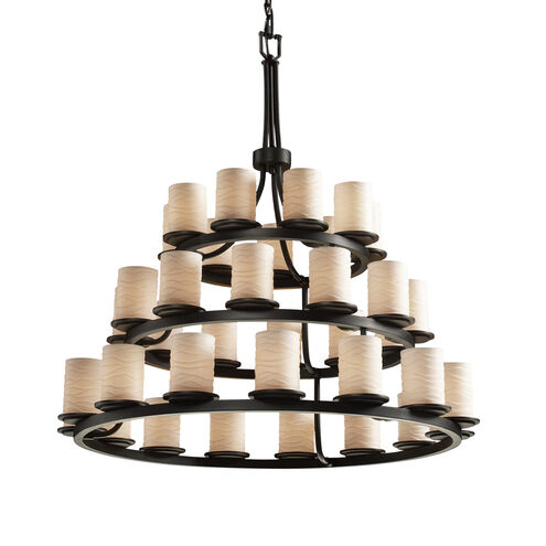 Limoges 36 Light 42 inch Matte Black Chandelier Ceiling Light in Waves, Incandescent