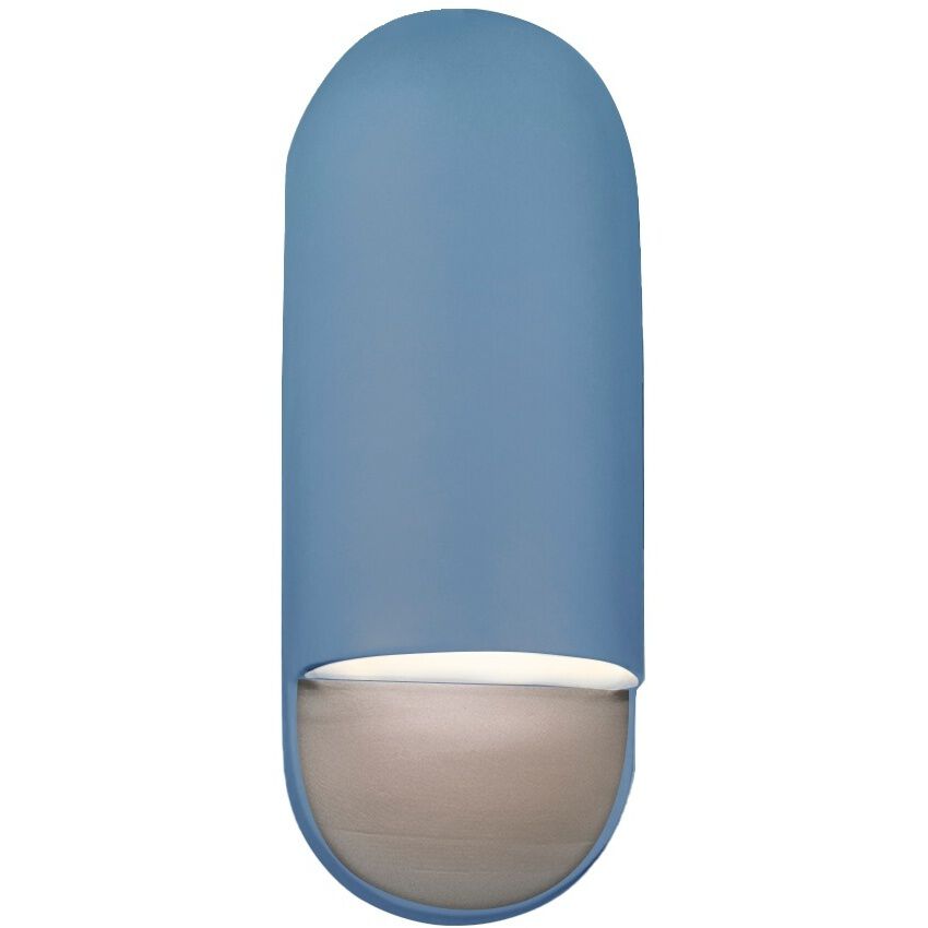 Ambiance Collection - Capsule LED 5 inch Sky Blue Outdoor Wall Sconce in Dedicated LED, 4D x 14H, Form+Finish+Function