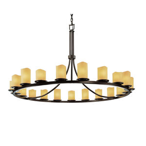 CandleAria LED 60 inch Matte Black Chandelier Ceiling Light in Amber (CandleAria), Cylinder with Melted Rim, 14700 Lm LED