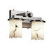 LumenAria Dakota Family 2 Light 13 inch Brushed Nickel Bath Bar Wall Light in Cylinder with Broken Rim, Incandescent