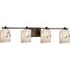 Lumenaria 4 Light 36 inch Brushed Nickel Vanity Light Wall Light in Round Flared, Incandescent