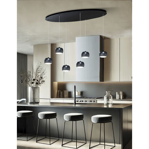 Frascati 6 Light 36 inch Matte Black Chandelier Ceiling Light